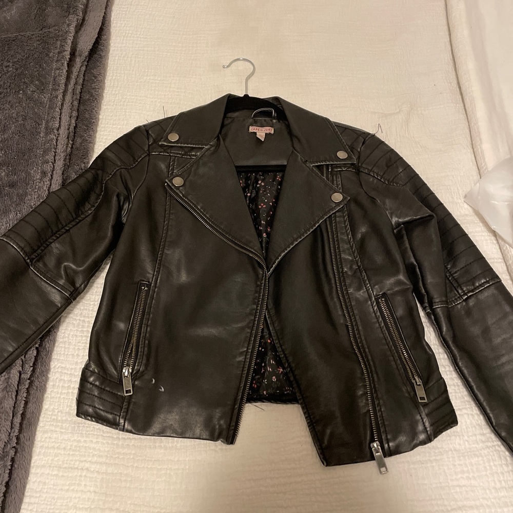 Black leather jacket